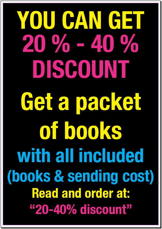 <font color="black"><strong>3) A PACKET OF BOOKS. MAIL INCLUDED<br> 20-40% DISCOUNT <br></strong><font color="blue"> Click to read more.